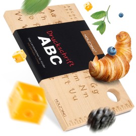 HOLZDING® Educational Board with Egg Holder Ruler Gift for Kids (ABC Printing)