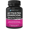 Pure Organic Activated Charcoal Capsules - 600mg per Capsule, 90