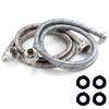 4FT Premium Stainless Steel Washer Hoses with 90 Degree Elbow