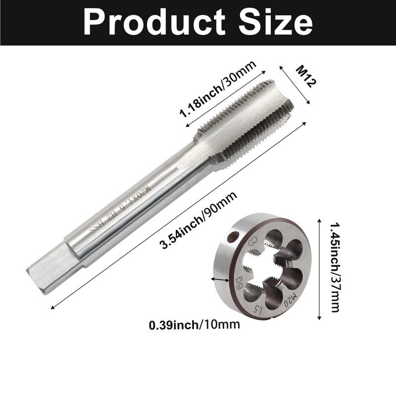 Litoexpe Metric M20 X 1.5mm Tap and Die Set, Right
