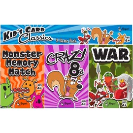 Regal Games Classic Card Games Including Old Maid, Go Fish, Slapjack, Crazy 8's, War, Silly Monster Memory Match (All 6 Games)