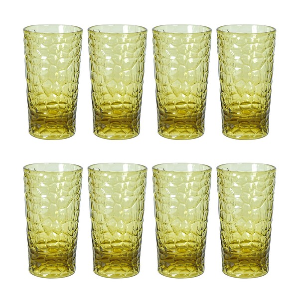CHLJAR 14oz Acrylic Drinking Glasses, 8 Pack Plastic Tumblers BPA-Free