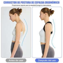 THBPMU Corrector de Postura para Hombres y Mujeres，Ajustable，Previene la Joroba y Alivia el Dolor de Espalda, Hombros y Cuello，Corrector de Columna，Mejora la Postura Tanto para Hombres Como para Mujeres，Adecuado para Correr, Hacer Deporte y Trabajar