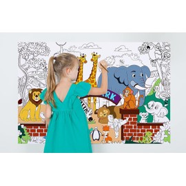 THE TINY GENIUS COMPANY TGC Jumbo 35" x 24" Coloring Poster for Kids, DIY Drawing & Craft Paper, Educational Fun Activity, Great for Home, Classroom, Parties, Kids’ Room Decor, Arts & Crafts Gift