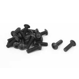 uxcell M5 x 16mm Alloy Steel Hex Socket Button Head Machine Screws Black 20Pcs