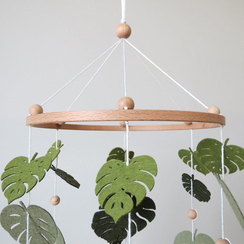 Green Leaf Mobile for Crib Mobile Forest Baby Mobile Green