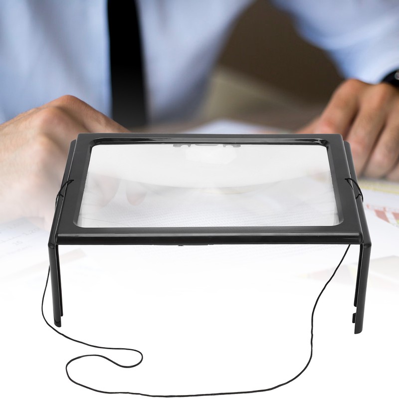 A4 Size Reading Magnifying Glass with LED Light and Stand