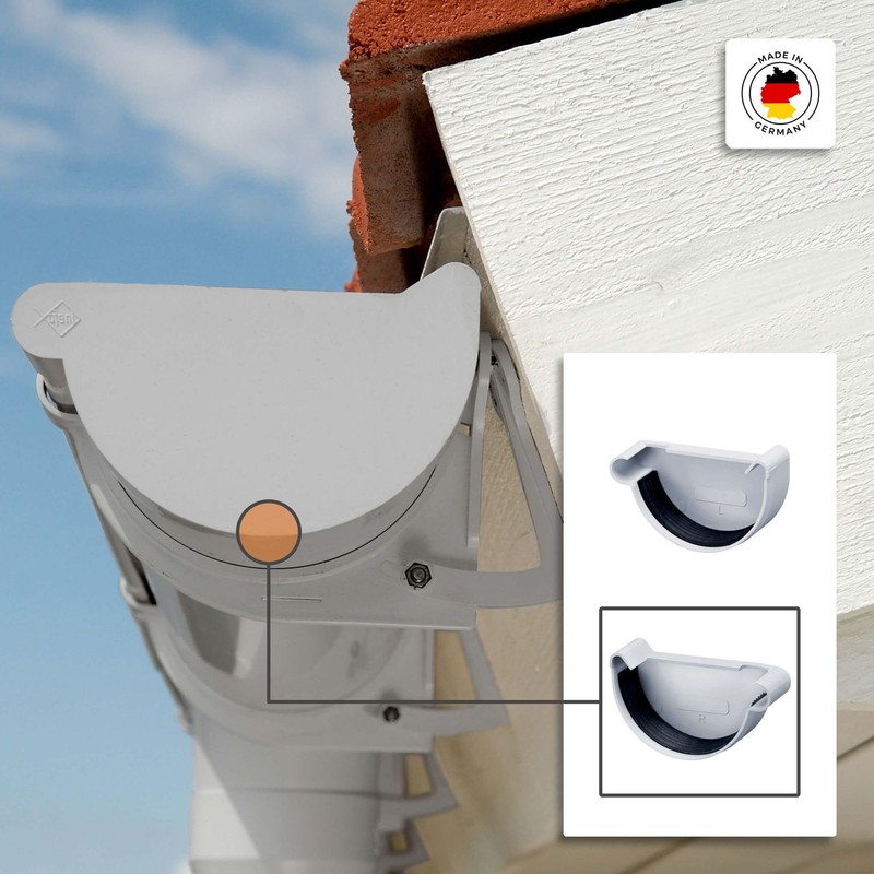 Inefa End NW 100 Grey Right Lens Plastic, Gutters, Roof