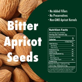 Cerez Pazari Bitter Apricot Seeds 1 lb, Raw Apricot Kernels, Bitter Seeds, 100% Natural Fresh Premium Quality Kernels, Semillas Albaricoque, Product of Turkey, Vegan, Gluten Free, Non GMO, No Added Preservatives