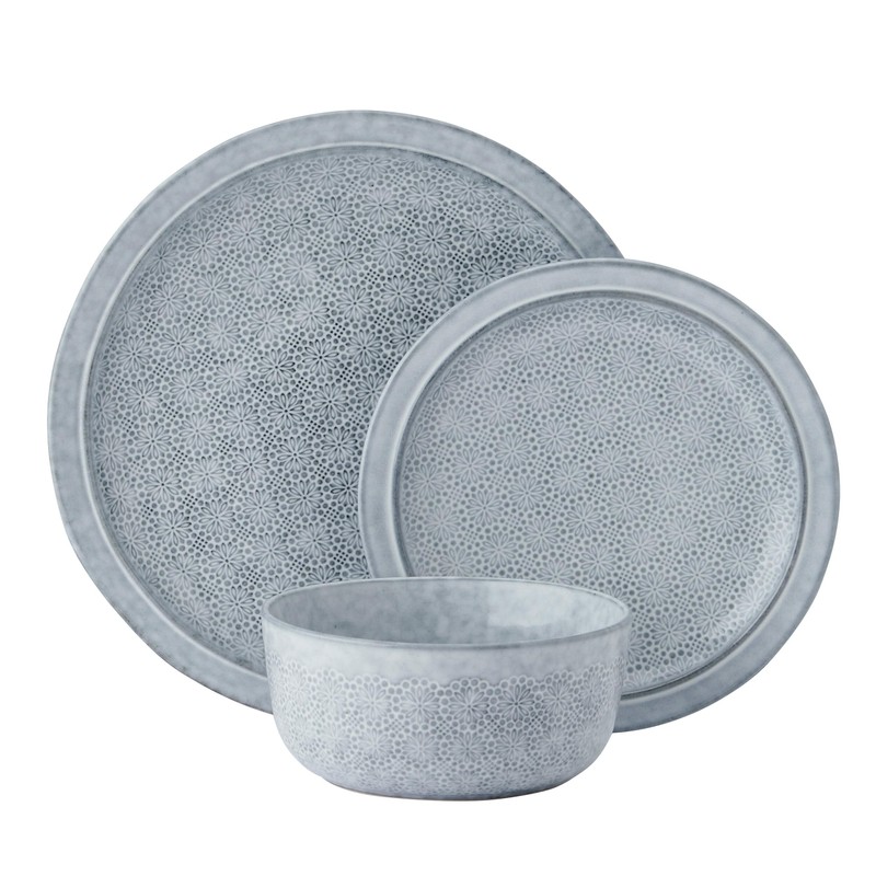 Pfaltzgraff Blooming Meadow 12 Piece Plates Bowls Dinnerware Set, Service
