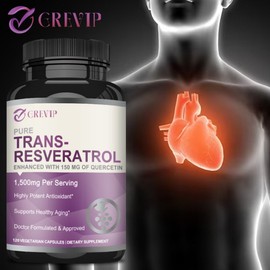 Pure Organic Trans-Resveratrol - Heart Skin Hair Nails Health Supplement - 120 Capsules, 60 Tablets, 1 Count / 순수 유기농 트랜스-레스베라트롤 - 심장 피부 모발 손톱 건강 보조제 - 120캡슐, 60정, 1개