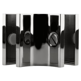 CRL Chrome Anodized Four-Way 90 Degree Standard Connector for 3/8" Glass