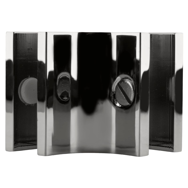 CRL Chrome Anodized Four-Way 90 Degree Standard Connector for 3/8"