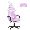 Soontrans Light Purple Gaming Chair with Footrest,Lovely Cute Bunny Computer