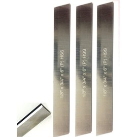 Set of 3 HSS Blades 1/8"x 3/4" (Wide) x 6" (Long) for Lathe Parting Cut off & Tool Holders-Hard & Ground