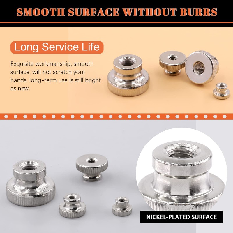 Tanstic 42Pcs Knurled Thumb Nuts, M3 M4 M5 M6 M8