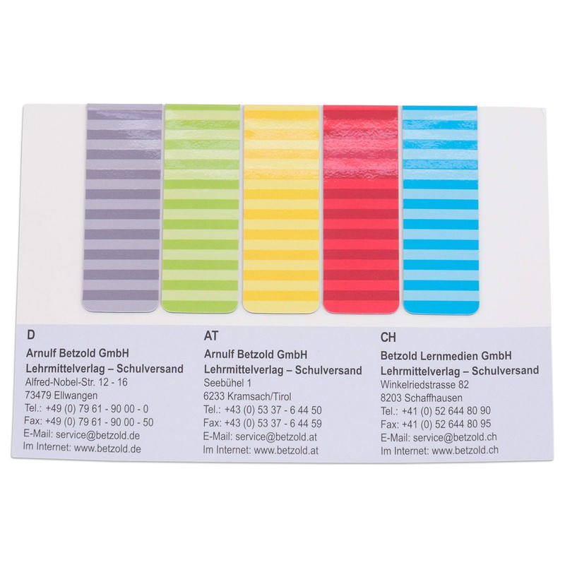 Betzold - Magnetic Bookmark Pack of 5 Colourful Page Marker