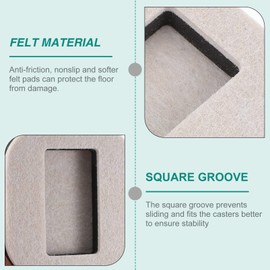 Housoutil 5Pcs Bed Stoppers Furniture Wheel Stoppers Felt Furniture Caster Cups for All Wheels of Furniture Sofa Bed Chairs