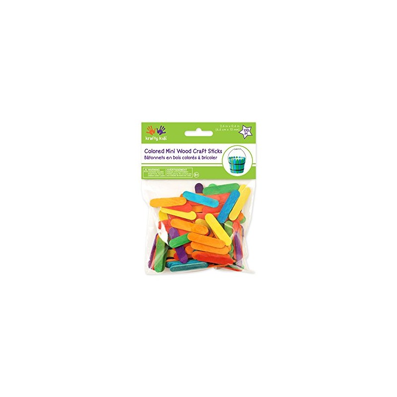 Multicraft Imports Mini Craft Sticks-Colored 2.6" 120/Pkg