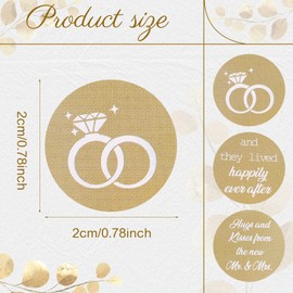 Laumoi 1000 Pcs Hugs and Kisses from The New Mr and Mrs Wedding Stickers, Chocolate Drops Labels Candy Stickers 0.75 Inch for Weddings Engagement Party Favors Decorations(Classic,Gold)