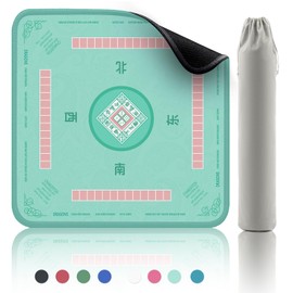 2F22E Mahjong Mat - Non-Slip Noise Reduction Gaming Mat 32.4x32.4 Inch for Mahjong/Poker/Board Games/Card Games/Dominoes (Cyan)