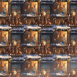 Reindeer & Vet Wrapping Paper Christmas Veterinary Staff Dog Lovers Exclusive Graphic Veterinarian Animal Tech Nurse Assistant Gift Wrap Present Gift Clinic Rescue Pet Lover (30" x 72")