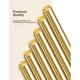 LRVOJUY 6-Pack Solid Brass Rods, 3/16 x 12 Inch Brass Rod, Premium Brass Round Stock, Precision-Cut with Polished Finish, Ideal for Knife Handle Pins, Machining, Crafts, and DIY Projects