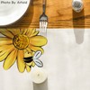 Artoid Mode Beige Bee Sunflower Table Runner, Seasonal Spring Summer