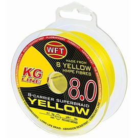 WFT KG 8 Yellow Braided Fishing Line 150 m Diameter / Load Capacity 0.08 mm / 9 kg Load Capacity