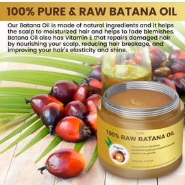 Raw Batana Oil for Hair Growth by Dr. Sebi Organic Raw Honduras Oil - 100% Pure & Natural Botana Paste for Thicker, Stronger Hair for Men and Women