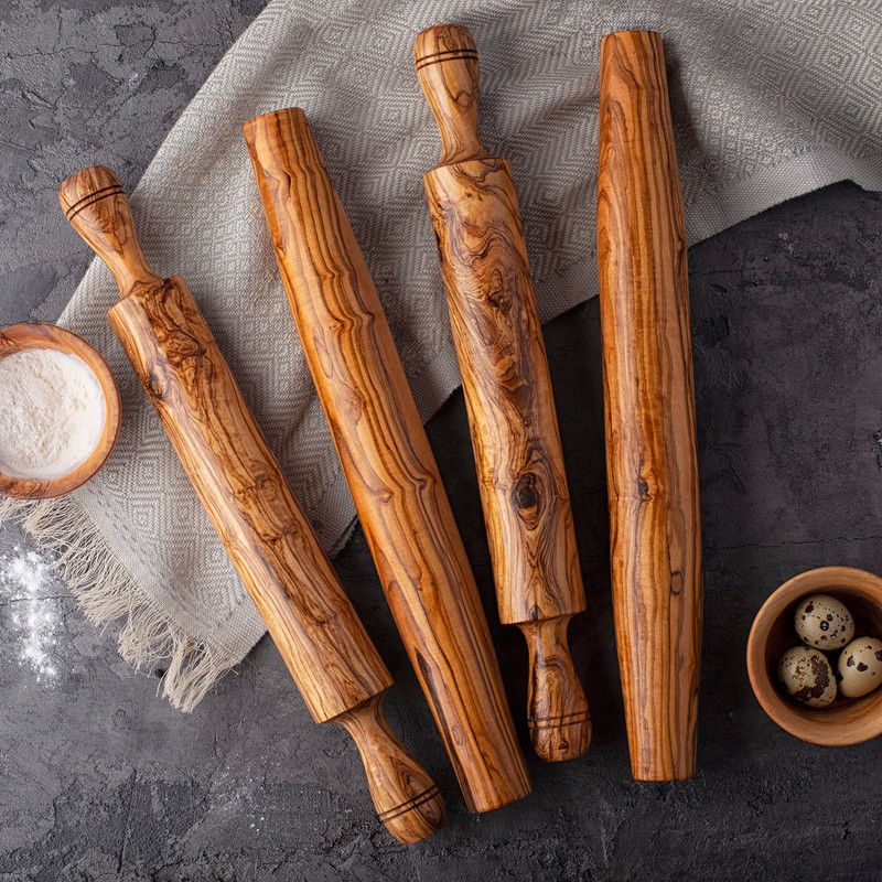 Forest Decor Olive Wood French Rolling Pin - Non Stick