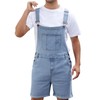 Beitiny Mens Denim Shorts Bib Overall Jean Romper Casual Loose