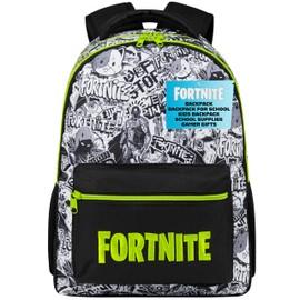 Fortnite Children's School Backpack Teenager Boys Adjustable Size Ideal for School Sports Leisure Gift Idea, Black Aop.