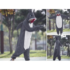 WOTOGOLD Animal Cosplay Costume Gray Shark Unisex Adult Pajamas Gray,X-Large