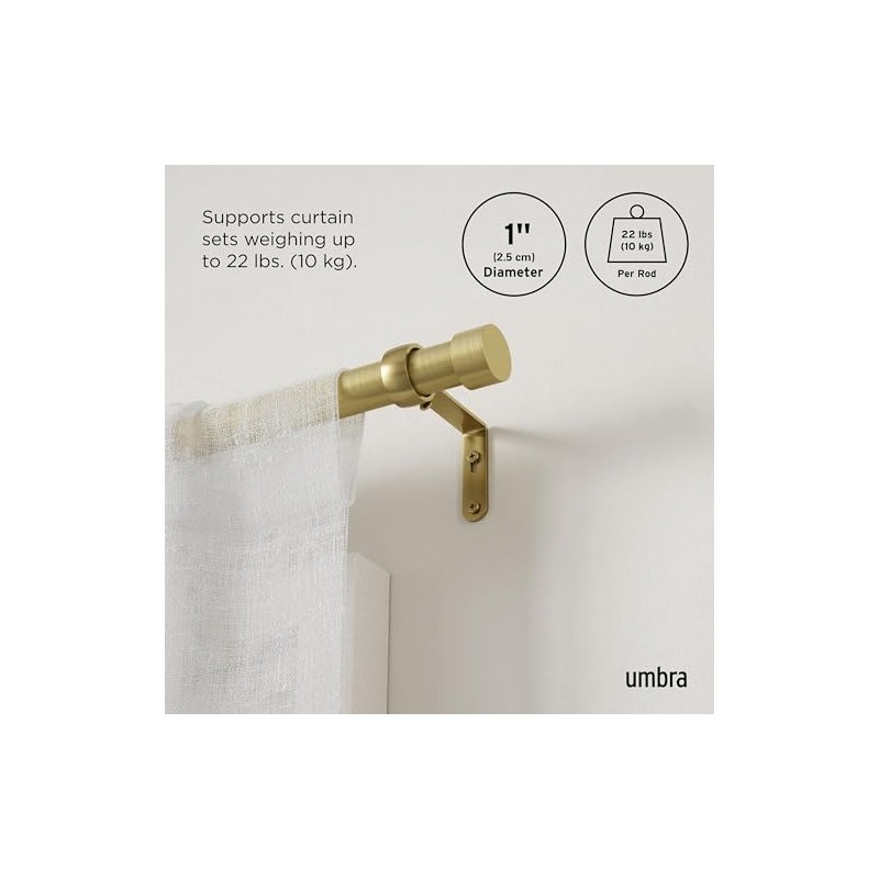 Umbra Cortinero simple ajustable Cappa, Dorado