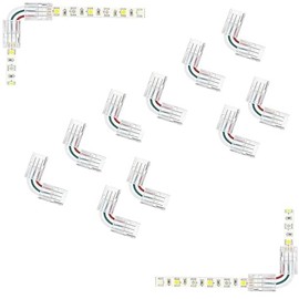 SHAOYAYAZHANG LED Strip Corner Connector 3-pin8mm for LED Strip Lights ws2811 ws2812 12V 24V Wide, solderless, Quick Connect, Pack of 10