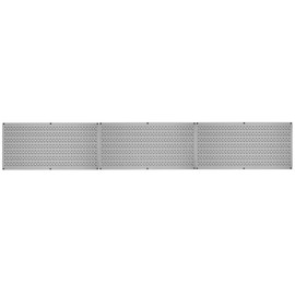 Wall Control Pegboard Value Pack - (3) Pack of Wall Control 16-Inch Tall x 32-Inch Wide Horizontal Metal Pegboards for Easy to Install Wall Home & Garage Tool Storage Organization (Grey Pegboard)