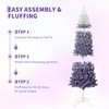 GarveeHome 7.5ft Snow Flocked Pencil Christmas Tree, Slim Artificial Christmas