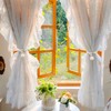 Folmywy Curtain Tiebacks with Big Pearl 2 Pack Adjustable Boho