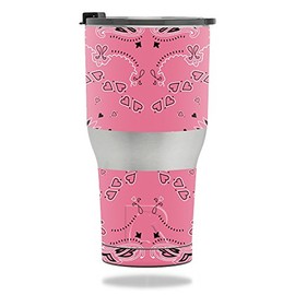 MightySkins Skin Compatible with RTIC Tumbler 30 oz. (2017) - Pink Bandana | Protective, Durable, and Unique Vinyl Decal wrap Cover | Easy to Apply, Remove, and Change Styles | Made in The USA