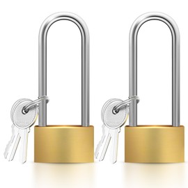 xdg 2pcs Heavy Duty Long Padlock with Keys - Outdoor High Security Key Padlock for Shed, Warehouse, Garage, Garden, Gate -40mm