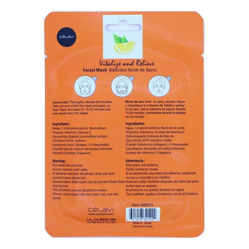 Celavi Essence Facial Mask Paper Sheet Korea Skin Care Moisturizing