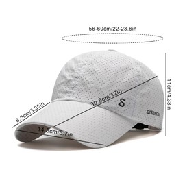 Tidyworm Mesh Cap, Men's, Deep, Wide Brim, Large Sizes, Baseball Hat, Spring/Summer, Breathable, Quick Drying, Sun Protection, UV Protection, UV Protection, Fishing, Golf, Climbing, Running, Travel