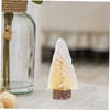 IWOWHERO Realistic Mini Christmas Tree 10cm Sprayed Pine Needles Wood