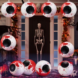 10 Pcs Halloween Eyeball Red Inflatable Eye Ball 12 Inch