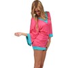 Ingear Sexy Color Block Tunic Fushia/Aqua-L