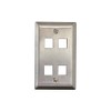 Networx Keystone Wall Plates (4 PORT, STAINLESS STEEL)