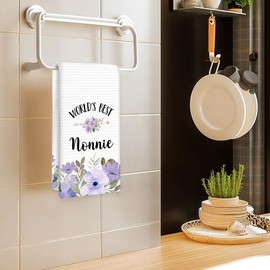 OINDADE Nonnie Gifts Kitchen Towels - Mothers Day Birthday Gifts for Nonnies Hand Towels, Nonnies Gift from Grandkids, Best Nonnie Dish Tea Towel for Kitchen, Nonni Home Bathroom Decor,16x24In