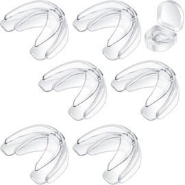 6 - Piece Set of Transparent Double - Sided Sports Mouthguards, Ideal for Youth in Football, Boxing, Soccer, Hockey, Karate, Basketball - Color: Transparent Purple