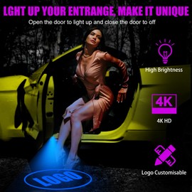 Car Door Lights Logo Projector Puddle Lights Compatible with A B C E M GL GLA GLC GLE Class Accessories, Car Door Lights Performance LED Welcome Puddle Light Auto Accesories(for Be-nn, 4)